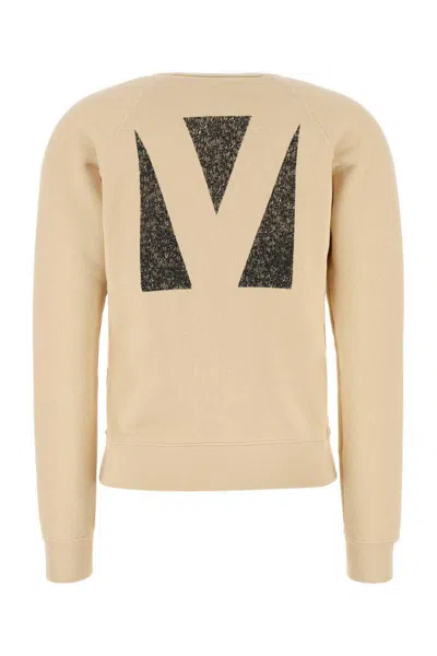 Valentino Graphic Print Cotton Sweatshirt With Raglan Sleeves In Neutral