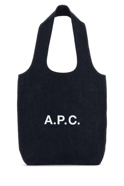 Apc A.p.c. Denim Small Ninon Shopping Bag