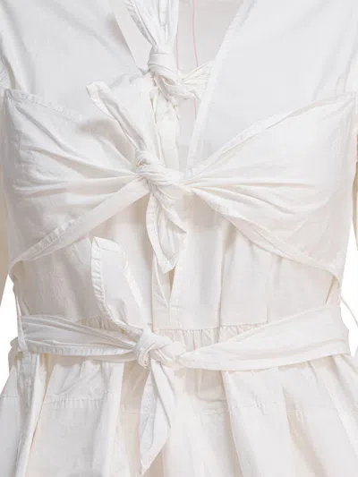 Ganni White Stretch Cotton Blouse In White