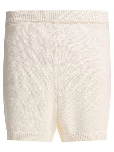 Loulou De Saison Cotton Crochet Shorts In White