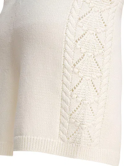 Loulou De Saison Cotton Crochet Shorts In White