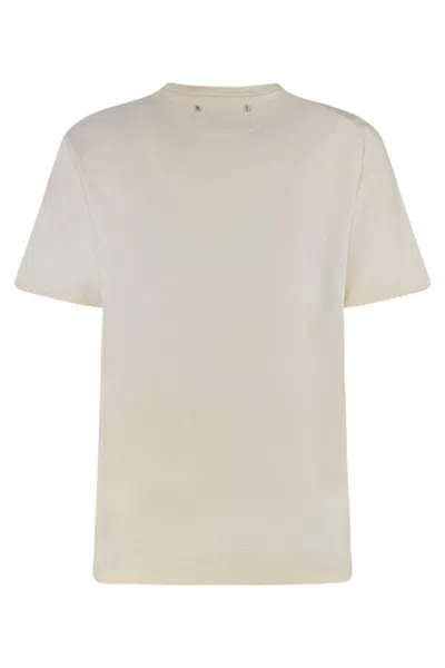 Golden Goose Crew Neck Floral Print Short Sleeves In White