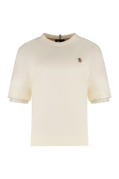 Moncler Grenoble Women Patch With Logo T-shirt In Neutral