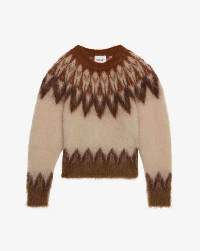 Isabel Marant Étoile Lightweight Textured Knit Sweater With Relaxed Fit In Brown