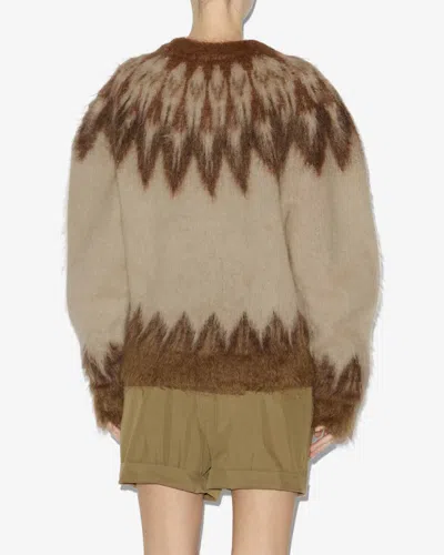 Isabel Marant Étoile Lightweight Textured Knit Sweater With Relaxed Fit In Brown