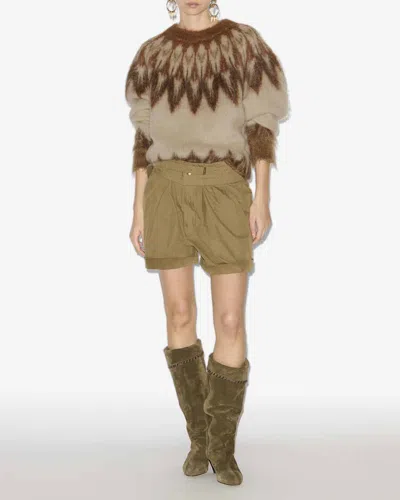 Isabel Marant Étoile Lightweight Textured Knit Sweater With Relaxed Fit In Brown