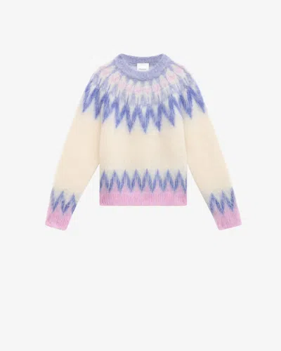 Isabel Marant Marant Nicolas Mohair Blend Sweater With Fair Isle Pattern In Neutral