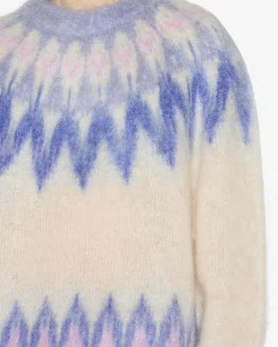 Isabel Marant Marant Nicolas Mohair Blend Sweater With Fair Isle Pattern In Neutral