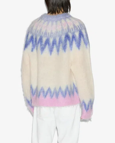 Isabel Marant Marant Nicolas Mohair Blend Sweater With Fair Isle Pattern In Neutral