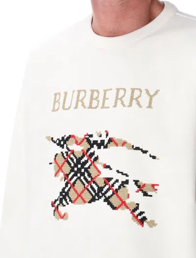 Burberry Crewneck Cotton Sweatshirt With Cross Stitch Ekd