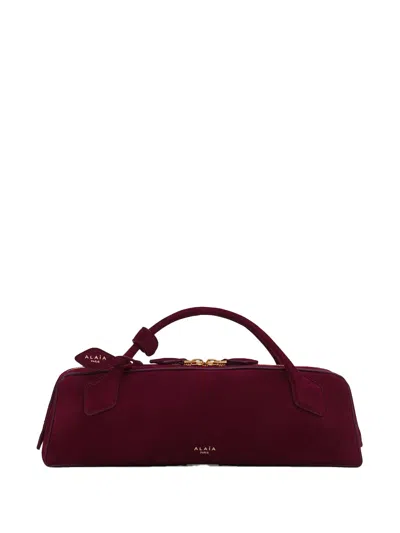 Alaïa Le Teckel Leather-trimmed Suede Clutch
