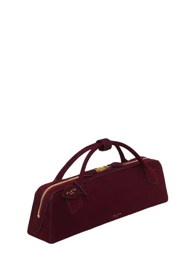 Alaïa Le Teckel Leather-trimmed Suede Clutch