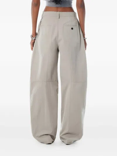Alexander Wang Cotton Blend Balloon Leg Trousers In Metallic