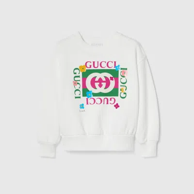 Gucci Cotton Sweatshirt With Print In White