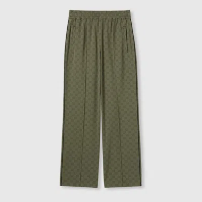 Gucci Gg Jersey Jacquard Pant In Green
