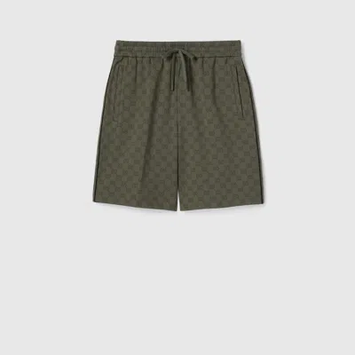 Gucci Gg Jersey Jacquard Shorts In Green