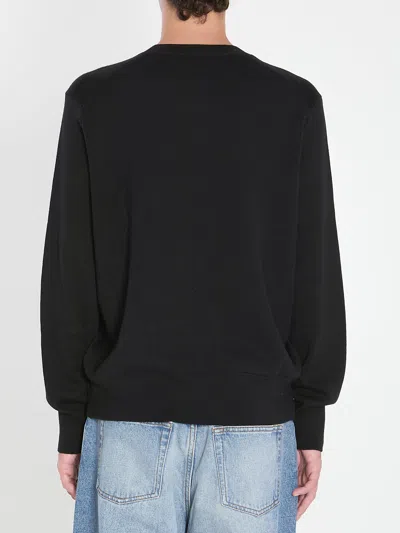 Ami Alexandre Mattiussi Ami Paris Ami De Coeur Wool Crewneck Sweater In Black