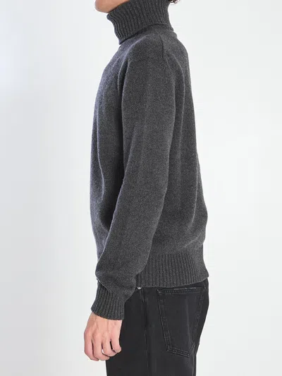 Ami Alexandre Mattiussi Ami Paris Charcoal Cashmere Blend Sweater