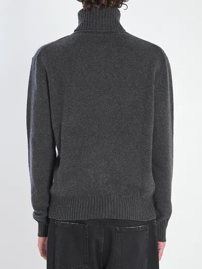 Ami Alexandre Mattiussi Ami Paris Charcoal Cashmere Blend Sweater