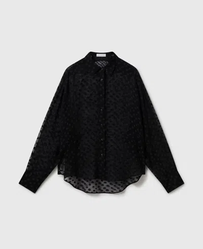 Stella Mccartney Sheer Polka Dot Chiffon Shirt