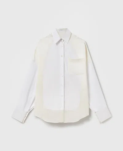 Stella Mccartney Satin Paneled Oversized Shirt In Multi