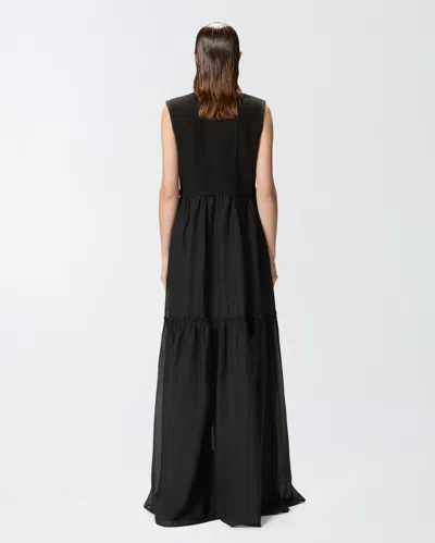 Pinko Robe Longue En Coton Avec Gilet Sans Manches Utilitaire