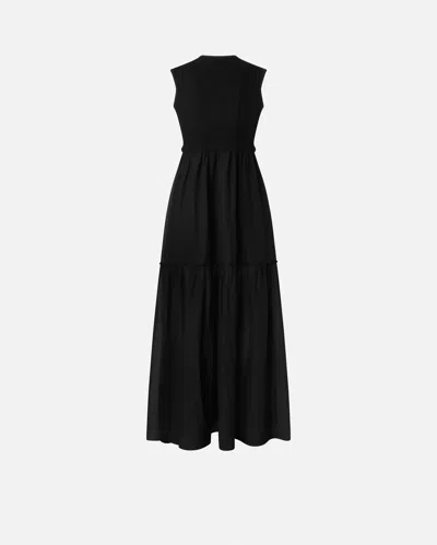Pinko Robe Longue En Coton Avec Gilet Sans Manches Utilitaire