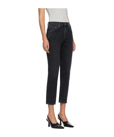 Agolde High-waisted Straight-leg Jeans In Black