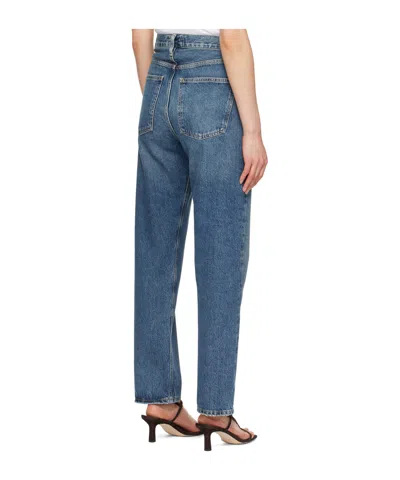 Agolde Five Pocket Denim Trousers In Blue