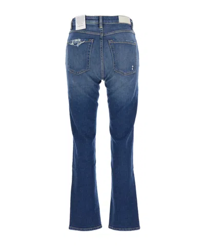 Icon Denim Blue Flared Jeans With Logo Patch On The Rear And Logo Detail On The Rear In Blue