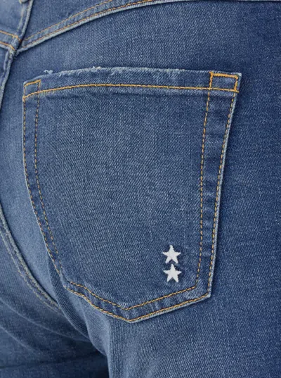 Icon Denim Blue Flared Jeans With Logo Patch On The Rear And Logo Detail On The Rear In Blue