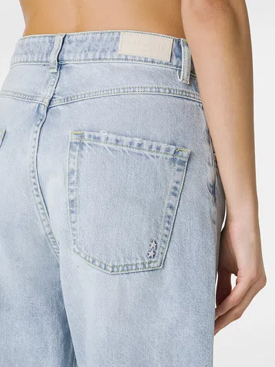 Icon Denim Poppy Ripped Jeans With Logo Patch In Blue