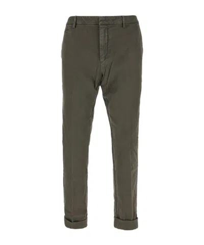 Dondup Trousers With Back Pockets And Rolled Cuffs In Gray