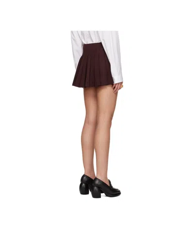 Ambush Back-pleated Track Miniskirt In Black