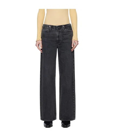 Agolde Panoramic Wild Straight-leg-jeans In Schwarz