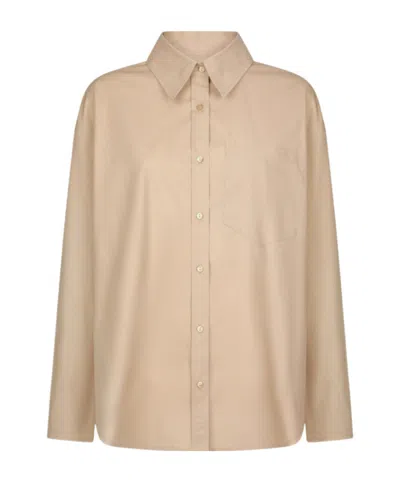 Dondup Loose-fitting Long-sleeved Poplin Shirt In Nude