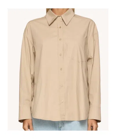 Dondup Loose-fitting Long-sleeved Poplin Shirt In Nude