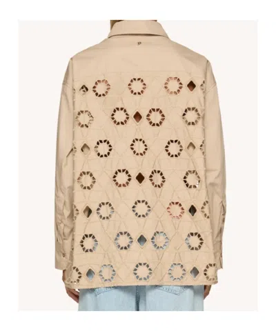 Dondup Loose-fitting Long-sleeved Poplin Shirt In Nude