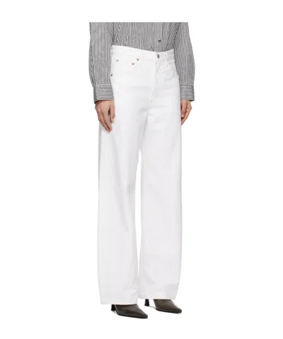 Agolde Vana Fold Wide-leg Jeans In White