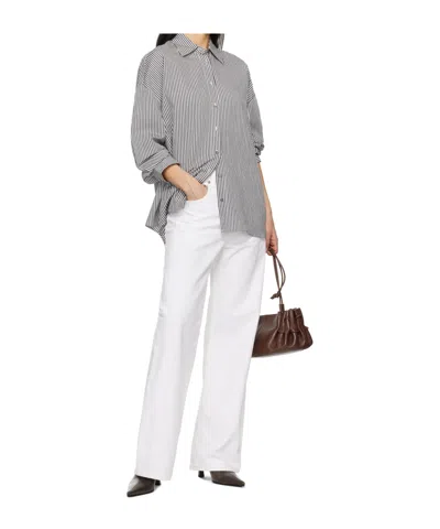 Agolde Vana Fold Wide-leg Jeans In White