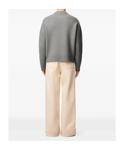 Ami Alexandre Mattiussi Ami Paris Ami Paris Alpaca Ami De Coeur Crewneck Sweater In Gray