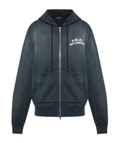 Amiri Felpa In Cotone Ardesia  Uomo In Black
