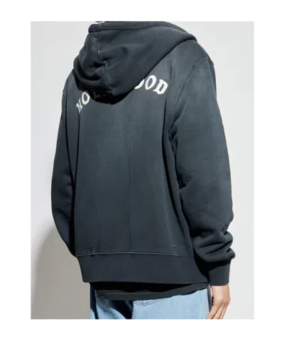 Amiri Felpa In Cotone Ardesia  Uomo In Black