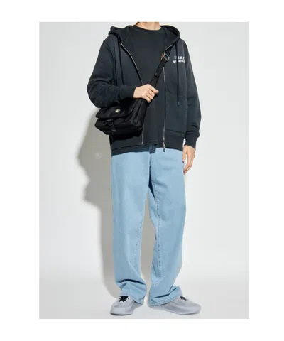 Amiri Felpa In Cotone Ardesia  Uomo In Black