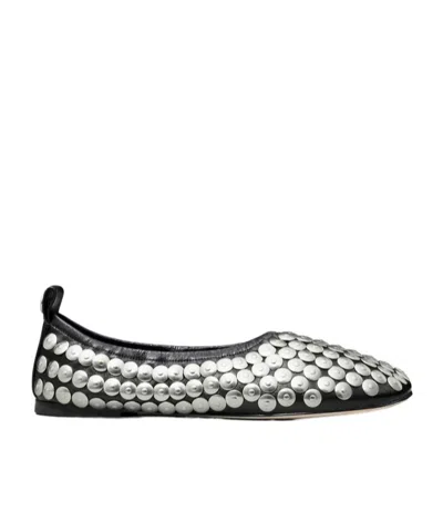 Tory Burch Studded Ballet In Neutral