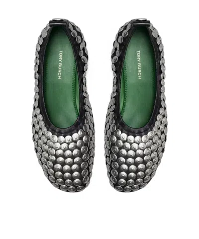 Tory Burch Studded Ballet In Neutral