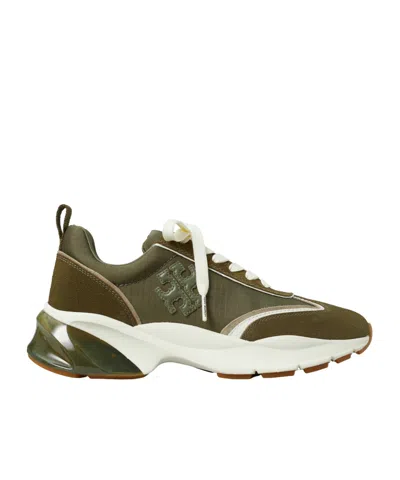 Tory Burch Good Luck Sneakers Contrast Stitching In Green