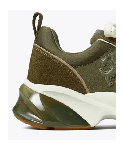 Tory Burch Good Luck Sneakers Contrast Stitching In Green