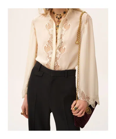 Chloé Blouse In Georgette And Lace In White