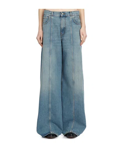 Haikure Peace Wide Leg Jeans In Blue
